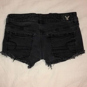 AE “Super Low Shortie” Black Denim Shorts
